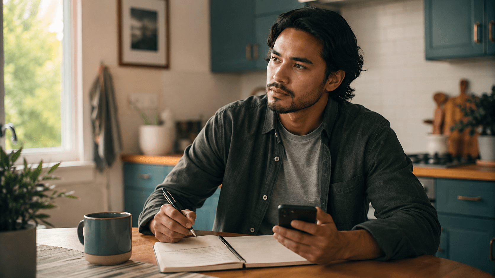 Adult reviewing addiction treatment options at home in Columbus Ohio